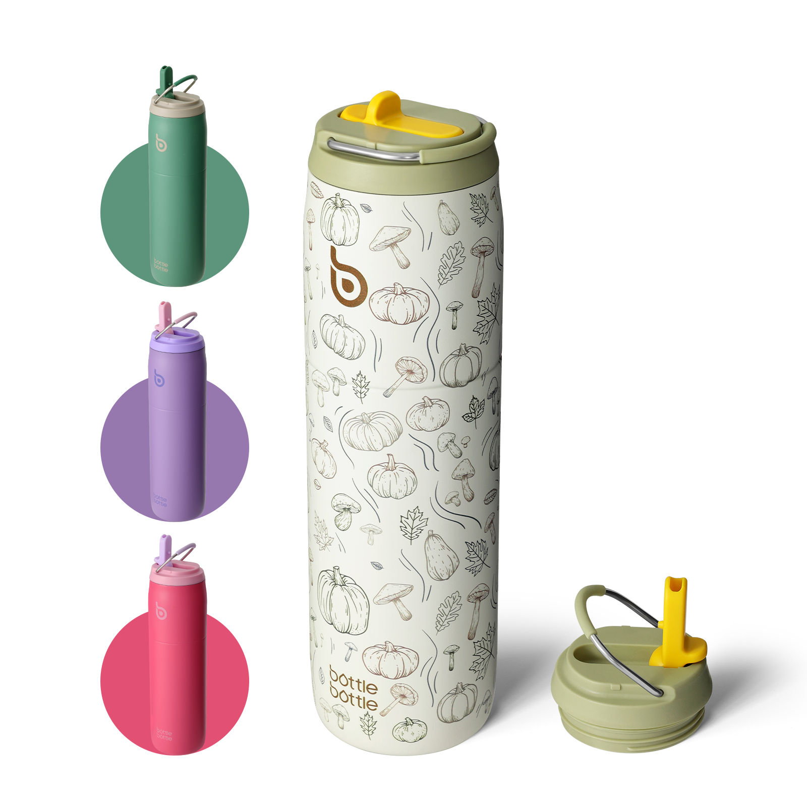 Stainless Steel Water Bottle with Straw and Lid 32 oz Vacuum Insulated Cup Stay Cold and Hot, Leak-Proof Wide Mouth Water Bottles for Men