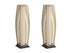 Rattan Outdoor Floor Lamp Set of 2, Boho Solar Porch Lights Outdoor Waterproof for Patio, Garden, Balcony & Deck, Natural (Horizontal)