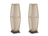 Rattan Outdoor Floor Lamp Set of 2, Boho Solar Porch Lights Outdoor Waterproof for Patio, Garden, Balcony & Deck, Natural (Vertical)