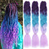 Jumbo Braiding Hair Fiber Mix Four Silky Colorful Twist Braiding Hair 3pcs Rainbow Colors Extensions Synthetic Hair Synthetic Fiber Soft Healthy，Long Jumbo Braiding Hair Extensions, Heat Resistant Synthetic Fiber purple hair extensions