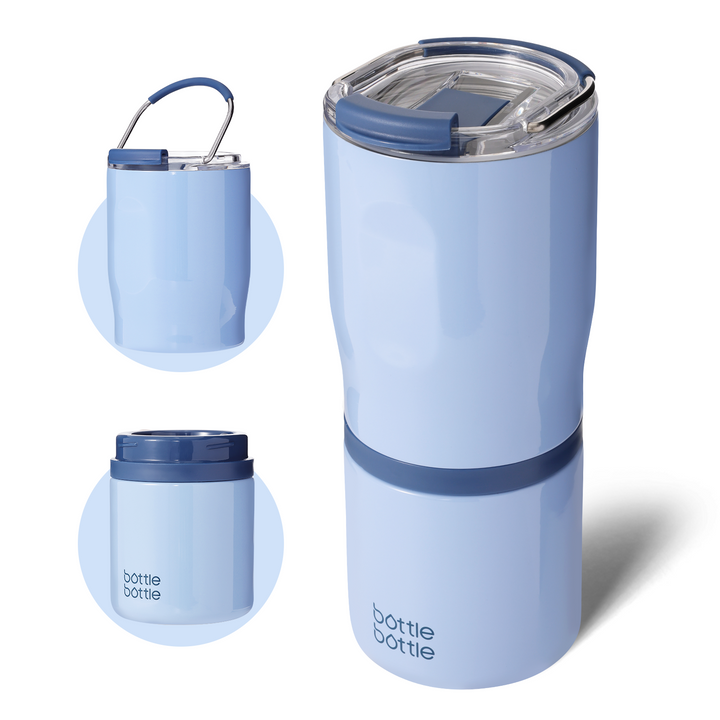 Stainless Steel Tumblers with Handle, Insulated Tumblers with 2 Lids, 22oz 2IN1 Coffee Cup for Home Office and Party, Travel Cups for Woman and Man as Gifts