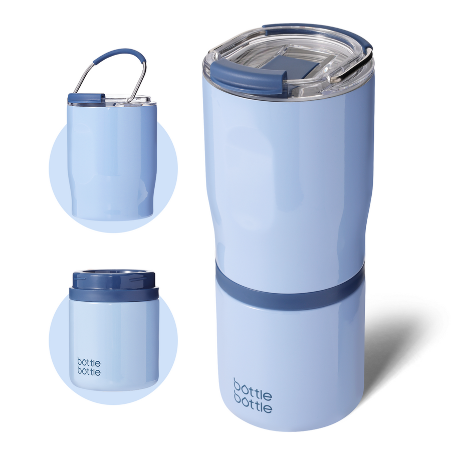 Stainless Steel Tumblers with Handle, Insulated Tumblers with 2 Lids, 22oz 2IN1 Coffee Cup for Home Office and Party, Travel Cups for Woman and Man as Gifts