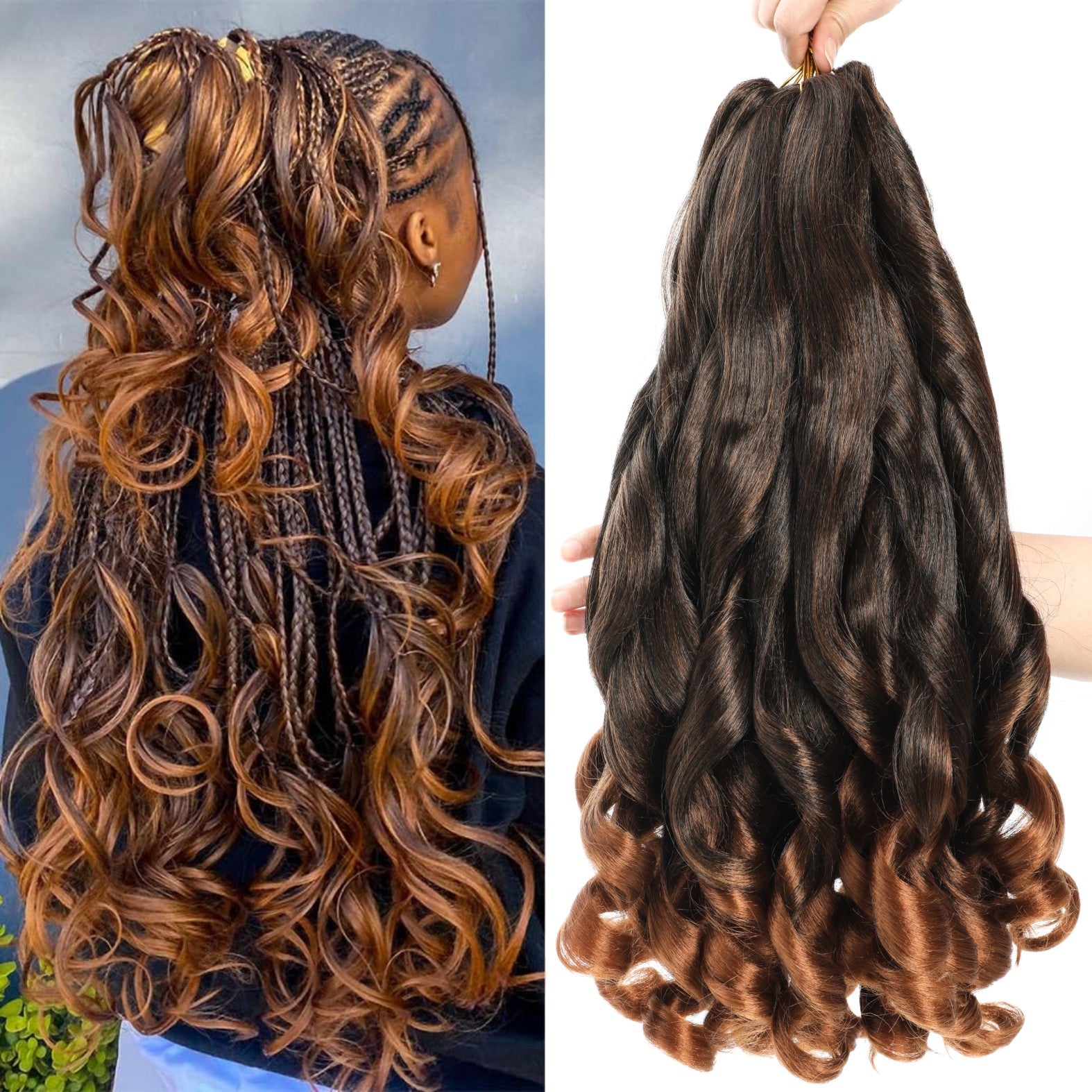 French Curls Braiding Hair T30 Various colors to choose fromSynthetic Bouncy Curly Braiding Hair Extensions French Curly Crochet Hair Extensions 14-22inch