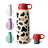 Water Bottle for Carbonated Drinks 20oz Insulated Bottles for Fizzy Drinks Keep Carbonation Longer Leak Proof for Sports Travel School(Cow)