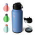 32oz Insulated Water Bottle Stainless Steel Sport Water Bottle with Straw Dual-use Lid Design for Gym with Pill Box
