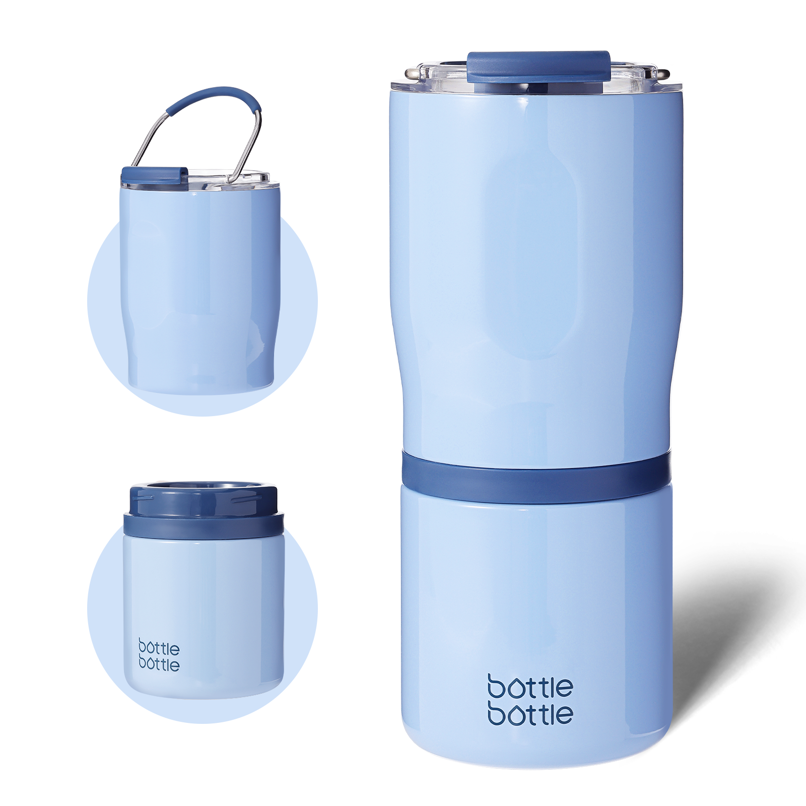 Stainless Steel Tumblers with Handle, Insulated Tumblers with 2 Lids, 22oz 2IN1 Coffee Cup for Home Office and Party, Travel Cups for Woman and Man as Gifts