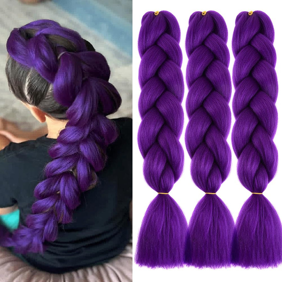 3pcs/Pack 24in Colorful Jumbo Braiding Hair Extensions, Fiber Twist Braiding Hair Extensions, Rainbow Colors Synthetic Hair Extensions For Girls,Perfect For Child Diy Hairstyles,Suitable For All Ethnicities