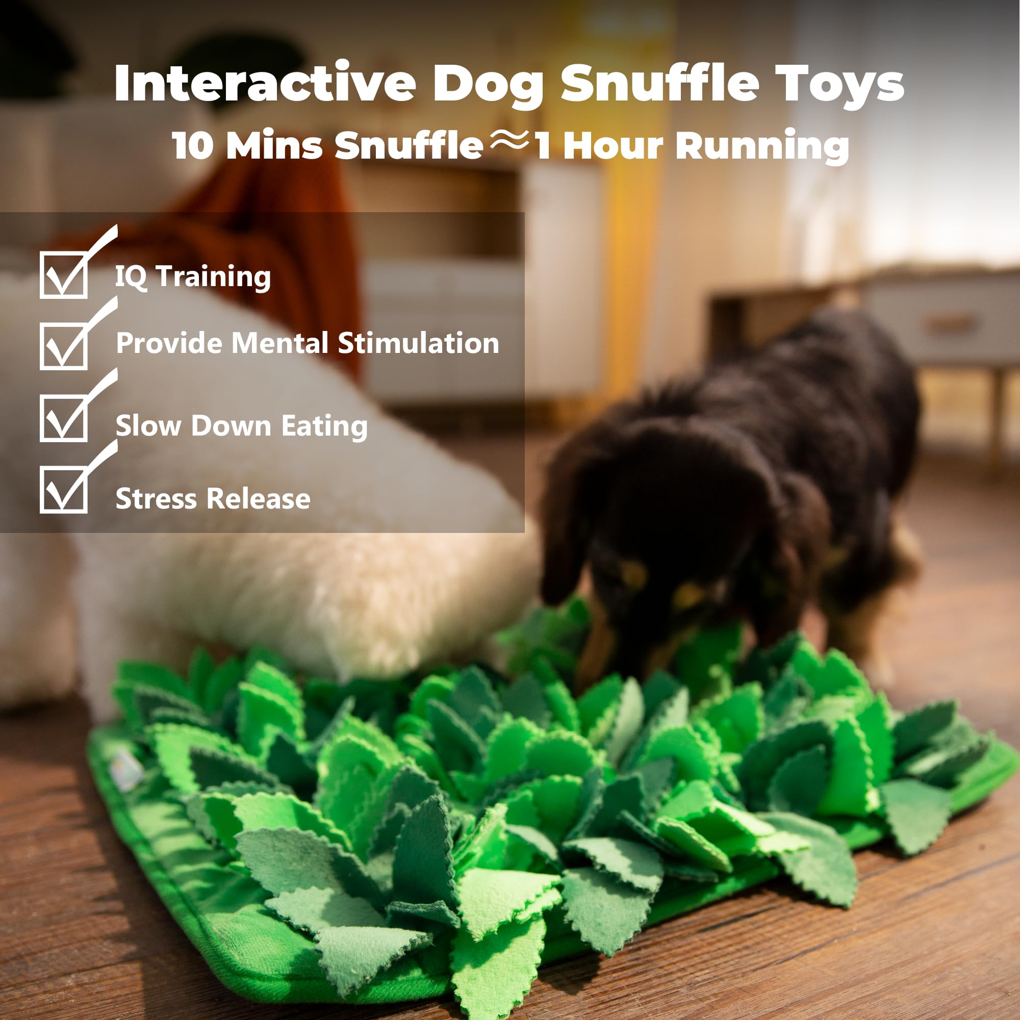 Snuffle Mat for Dogs, Dog Slow Feeder for Dogs to Slow Down Eating, Dog Puzzle Toys for All Size Dogs, Interactive Dog Toys for Smell Training