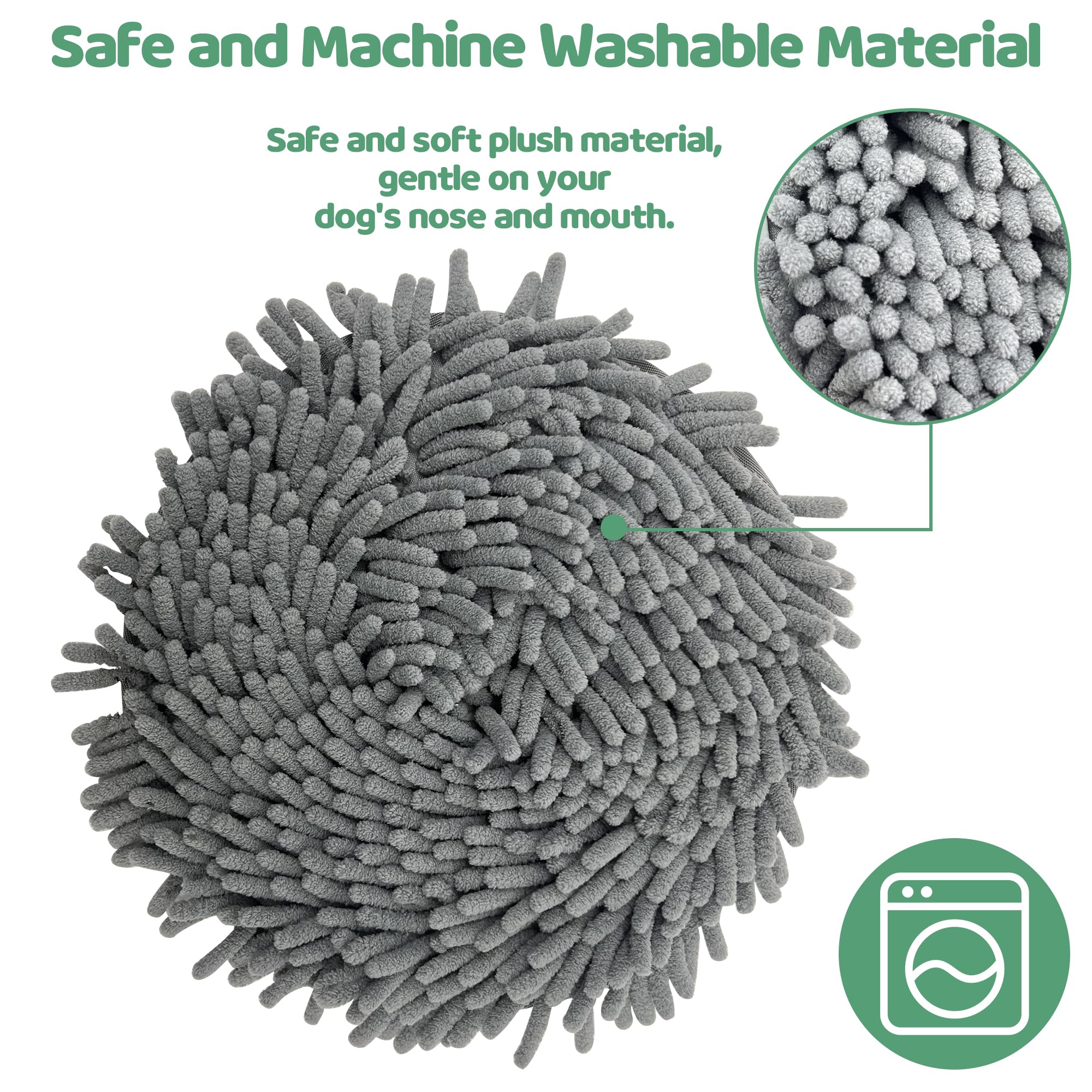 Slow Feeder Dog Bowl Insert & Snuffle Mat 2-in-1, Machine Washable Food Puzzle for Large Dogs, Soft Feeder Insert to Slow Eating