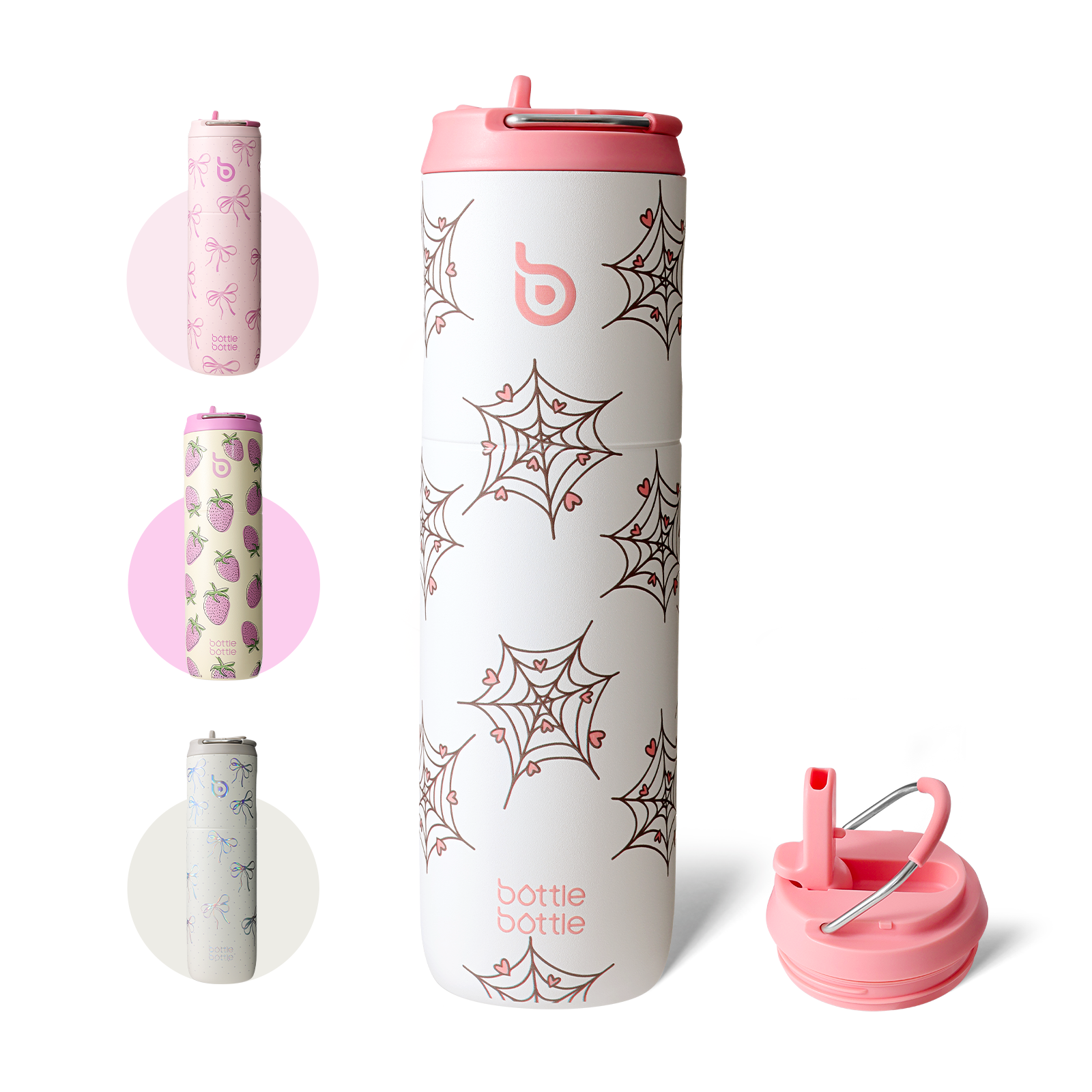 Insulated Water Bottle 24oz with Straw Lid and Handle for Sports Travel Gym Stainless Steel Water Bottles Double-Wall Vacuum Metal Leak Proof BPA-Free