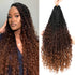 12/14 Inch Boho Box Braids 8 Pack Goddess Box Braids Bohemian Box Braids Crochet Hair Crochet Box Braids With Curly Ends For Women Black Burgundy Color