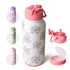 32oz Insulated Water Bottle Stainless Steel Sport Water Bottle with Straw Dual-use Lid Design for Gym with Pill Box