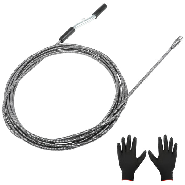 Hand Held Auger A103-20250-4 25FT Handheld Drain Auger, Heavy Duty Plumbing Snake for Clogged Drains, 3/8 Inch Diameter Manual Drain Cleaner for Sink, Bathtub, Shower & Kitchen Pipes