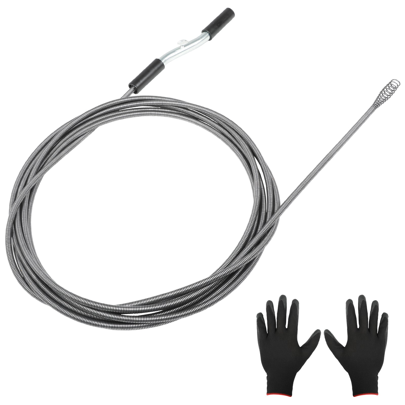 Hand Held Auger A103-20250-4 25FT Handheld Drain Auger, Heavy Duty Plumbing Snake for Clogged Drains, 3/8 Inch Diameter Manual Drain Cleaner for Sink, Bathtub, Shower & Kitchen Pipes