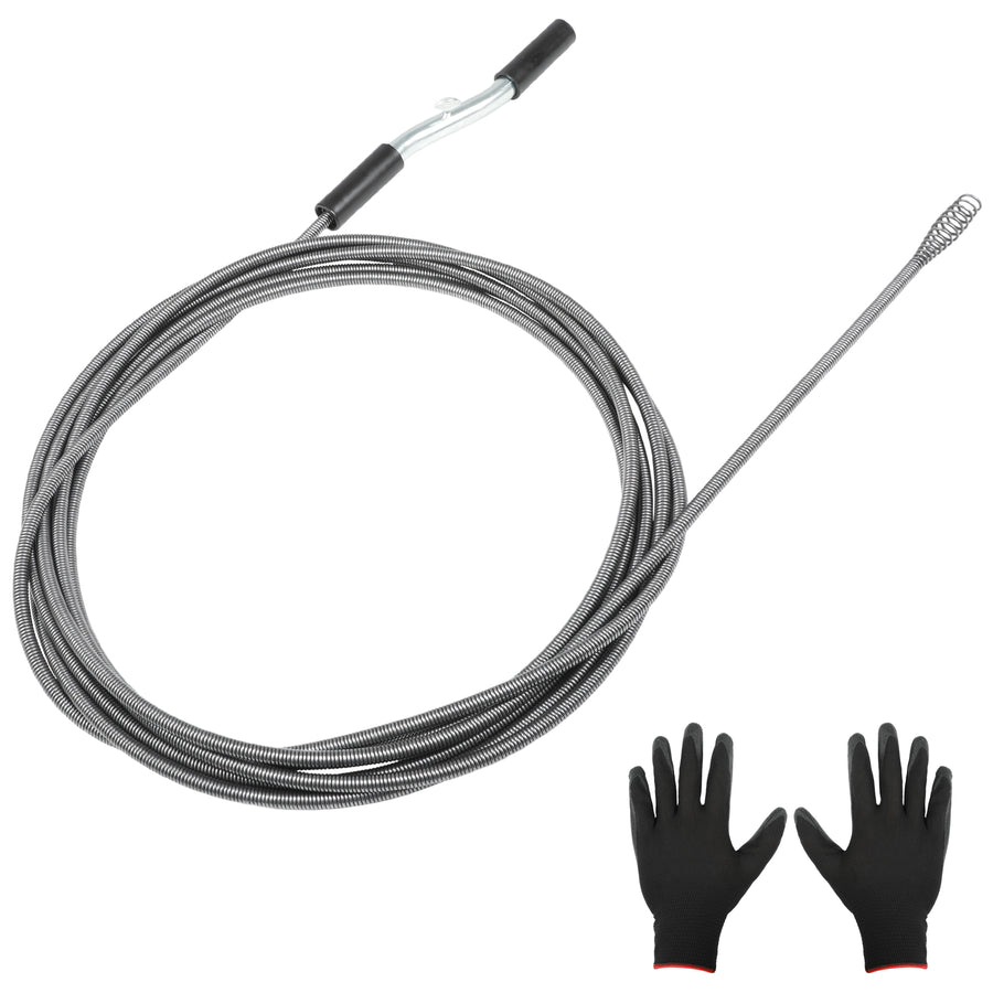 Hand Held Auger A103-20250-4 25FT Handheld Drain Auger, Heavy Duty Plumbing Snake for Clogged Drains, 3/8 Inch Diameter Manual Drain Cleaner for Sink, Bathtub, Shower & Kitchen Pipes