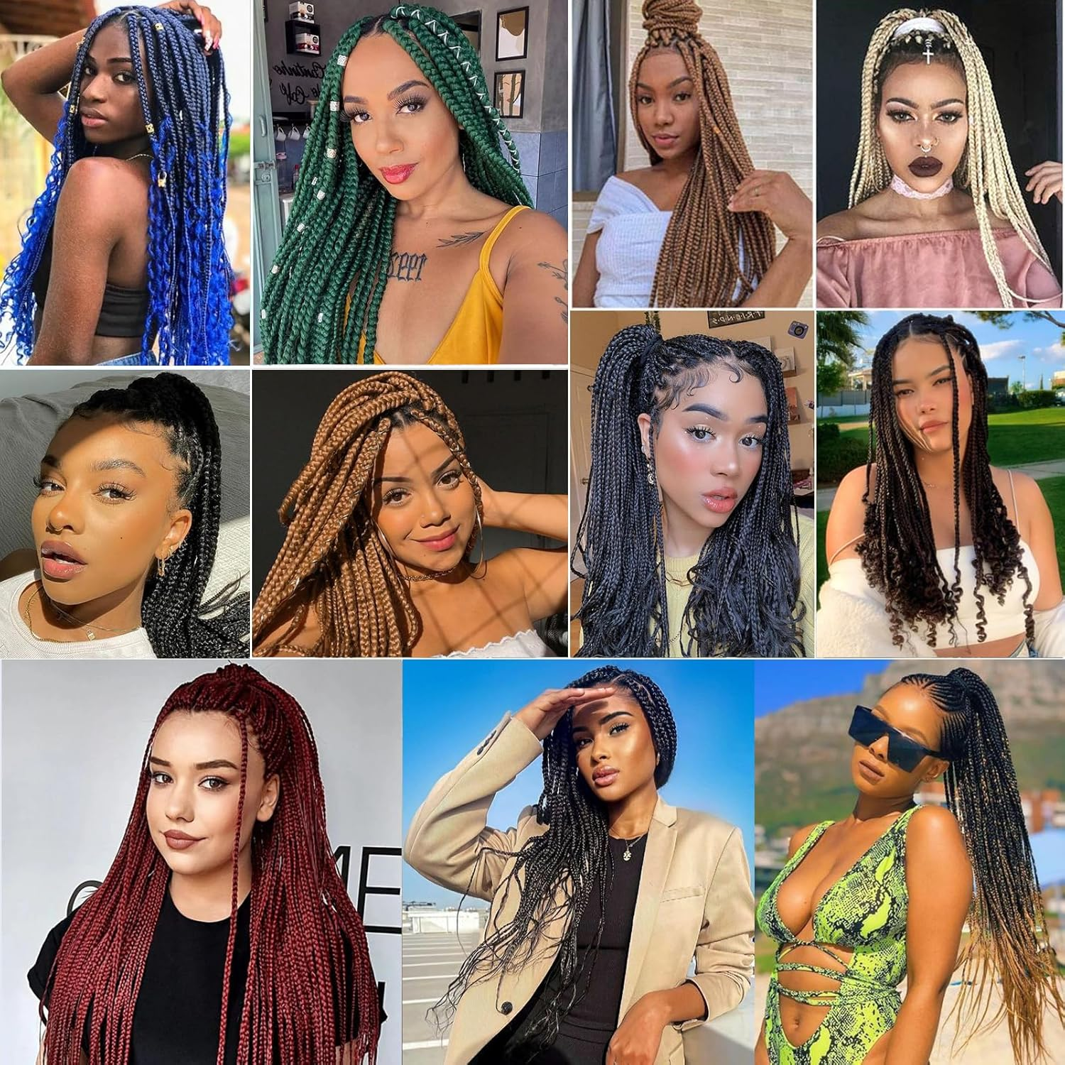 Ombre Braiding Hair Pre Stretched 20inch 8 Packs 1B/30/27 Honey Blonde Braiding Hair Pre Stretched Synthetic Braiding Hair Extensions Hot Water Setting