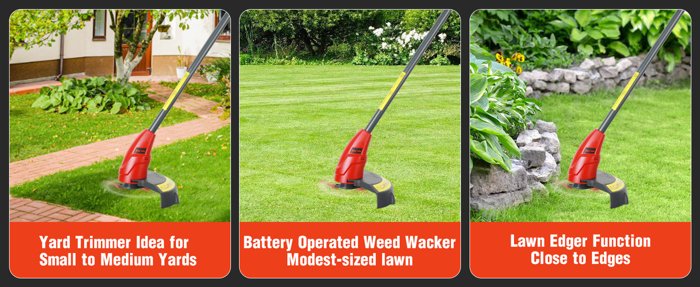 20V Lightweight Stringless Grass Trimmer, Battery Powered Weed Eater, Cordless Electric Weed Trimmer with Battery and Charger