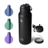 40 oz sports water bottle stainless steel insulated water bottle with straw and pills holder
