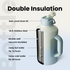 Insulated Water Bottle 64 oz with Straw and Dual-use Lid Stainless Steel Water Bottle for Men with Handle Vacuum Insulated jug for Workout Gym Soccer and Sports