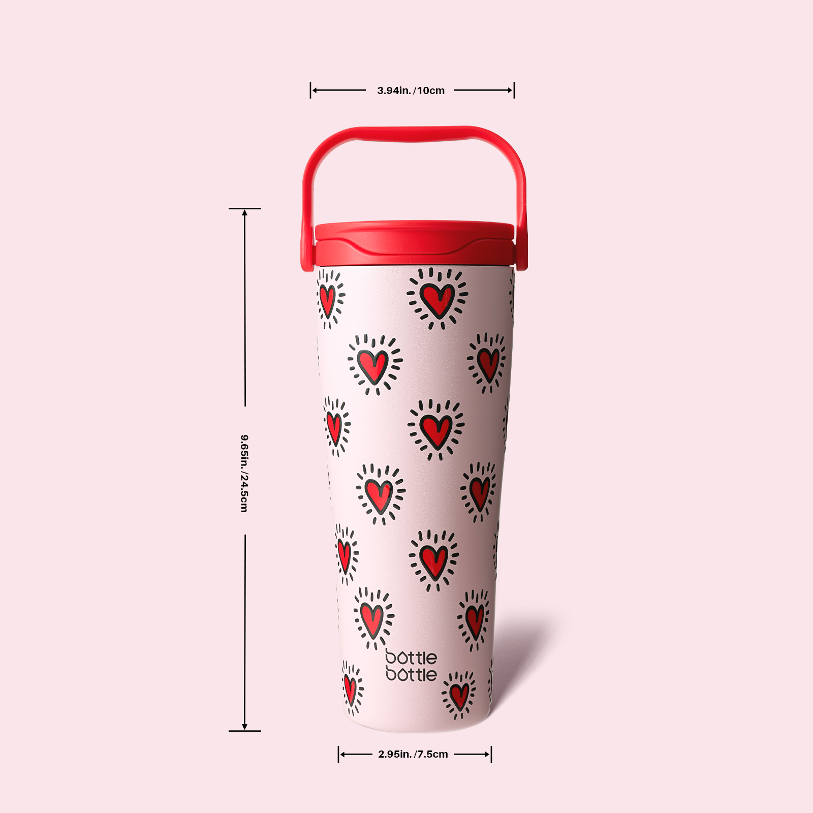 Insulated Tumbler with Handle & Straw Lid, 30oz Stainless Steel Leak-Proof Water Bottle for Hot & Cold Drinks, Add Ice Without Unscrewing, BPA-Free for Travel, Sports, Office