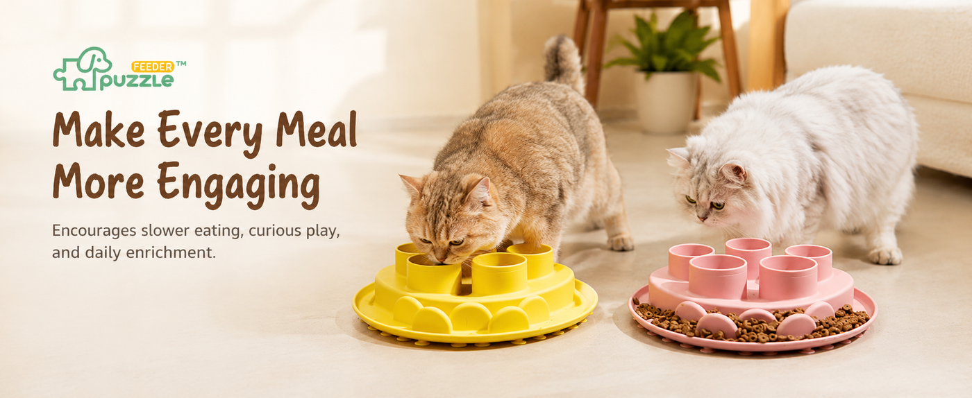 Cat Slow Feeder, Interactive Cat Puzzle Toy for Mental Stimulation, Dishwasher Safe Silicone Cat Enrichment Toys, Reduces Boredom and Training Intelligence
