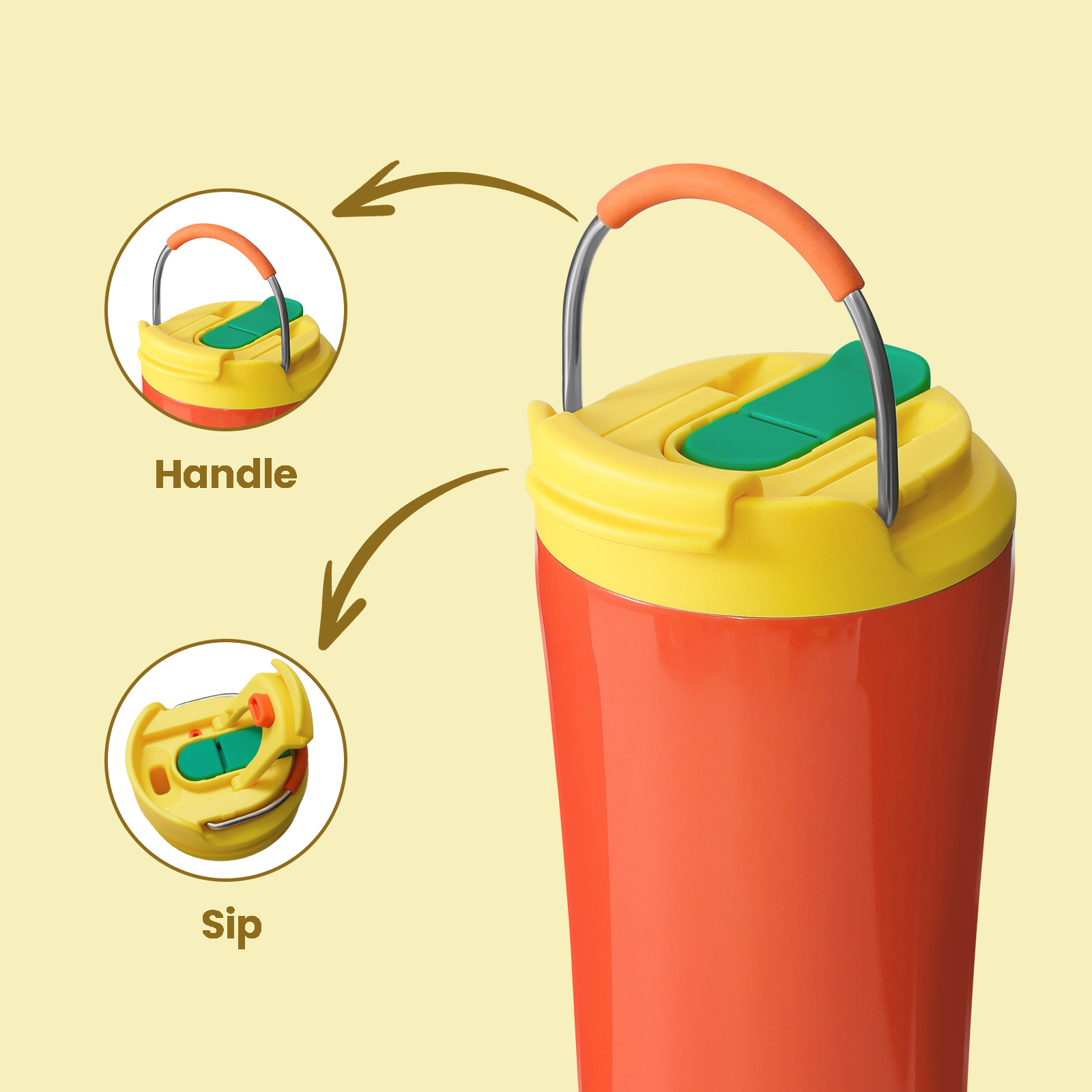 Innovative Ice-Ready Lid: Add ice cubes directly through the lid without unscrewing — no mess, no hassle. Enjoy chilled drinks faster and keep beverages at the ideal temperature for hours.