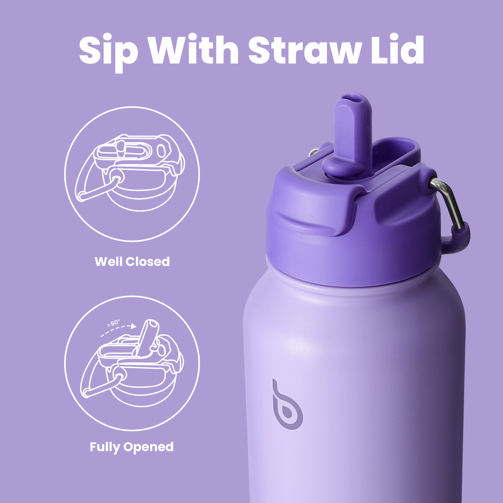 32oz Insulated Water Bottle Stainless Steel Sport Water Bottle with Straw Dual-use Lid Design for Gym with Pill Box