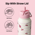 32oz Insulated Water Bottle Stainless Steel Sport Water Bottle with Straw Dual-use Lid Design for Gym with Pill Box