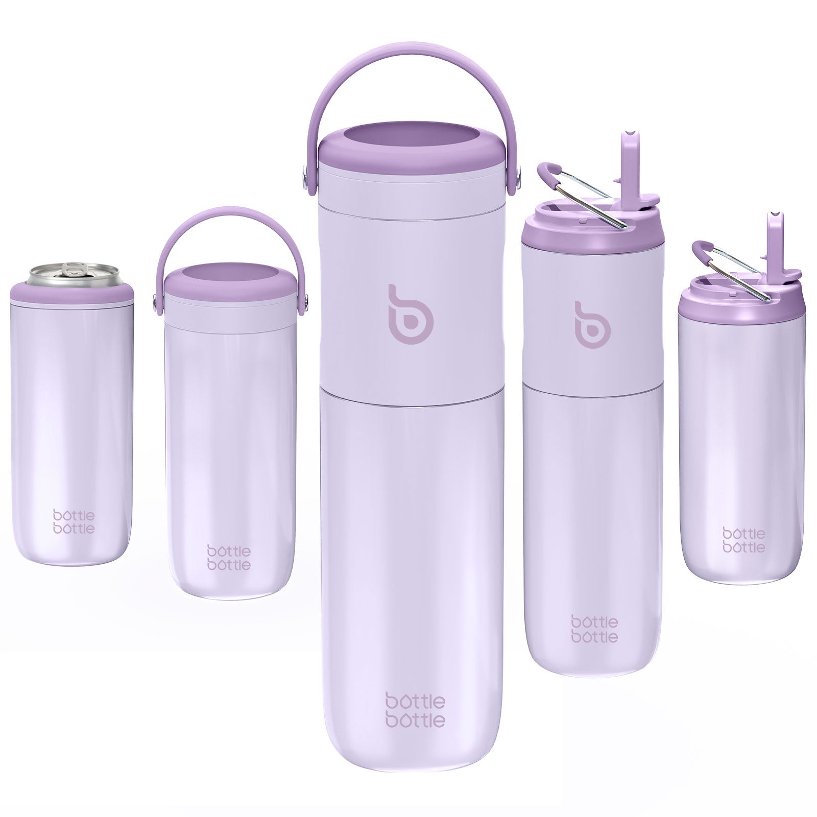 Insulated Water Bottle for Sports with Straw,2 lids,18 oz 3IN1 Water Bottles for Slim Can Coolers and Kids Tumbler, Stainless Steel Metal Bottles for Outdoor Activities