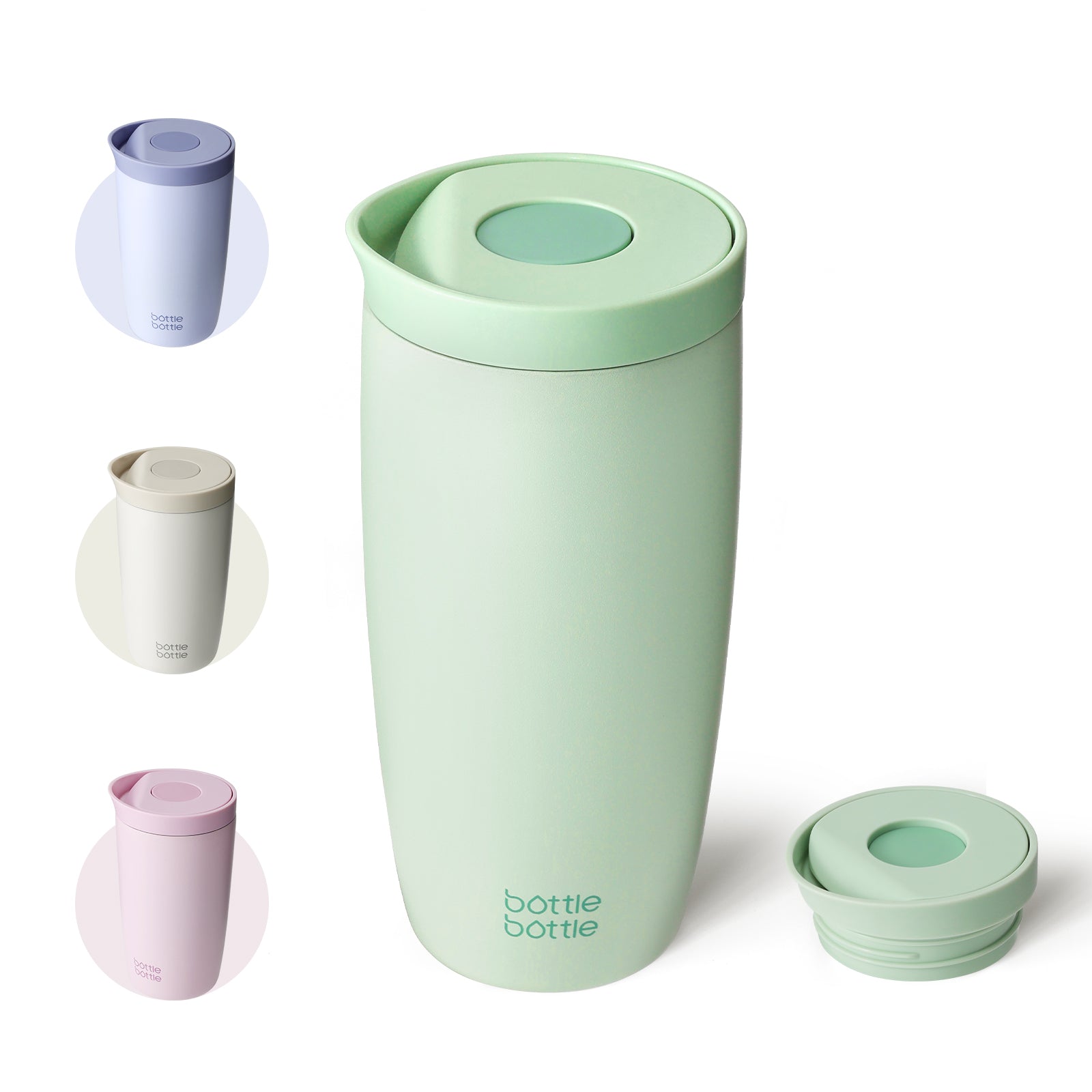 16oz Insulated Coffee Tumbler with Push Button Lid, Leakproof Stainless Steel Travel Mug, Keeps Drinks Hot & Cold for 6 Hours, for Office & On the Go