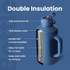 Insulated Water Bottle 64 oz with Straw and Dual-use Lid Stainless Steel Water Bottle for Men with Handle Vacuum Insulated jug for Workout Gym Soccer and Sports