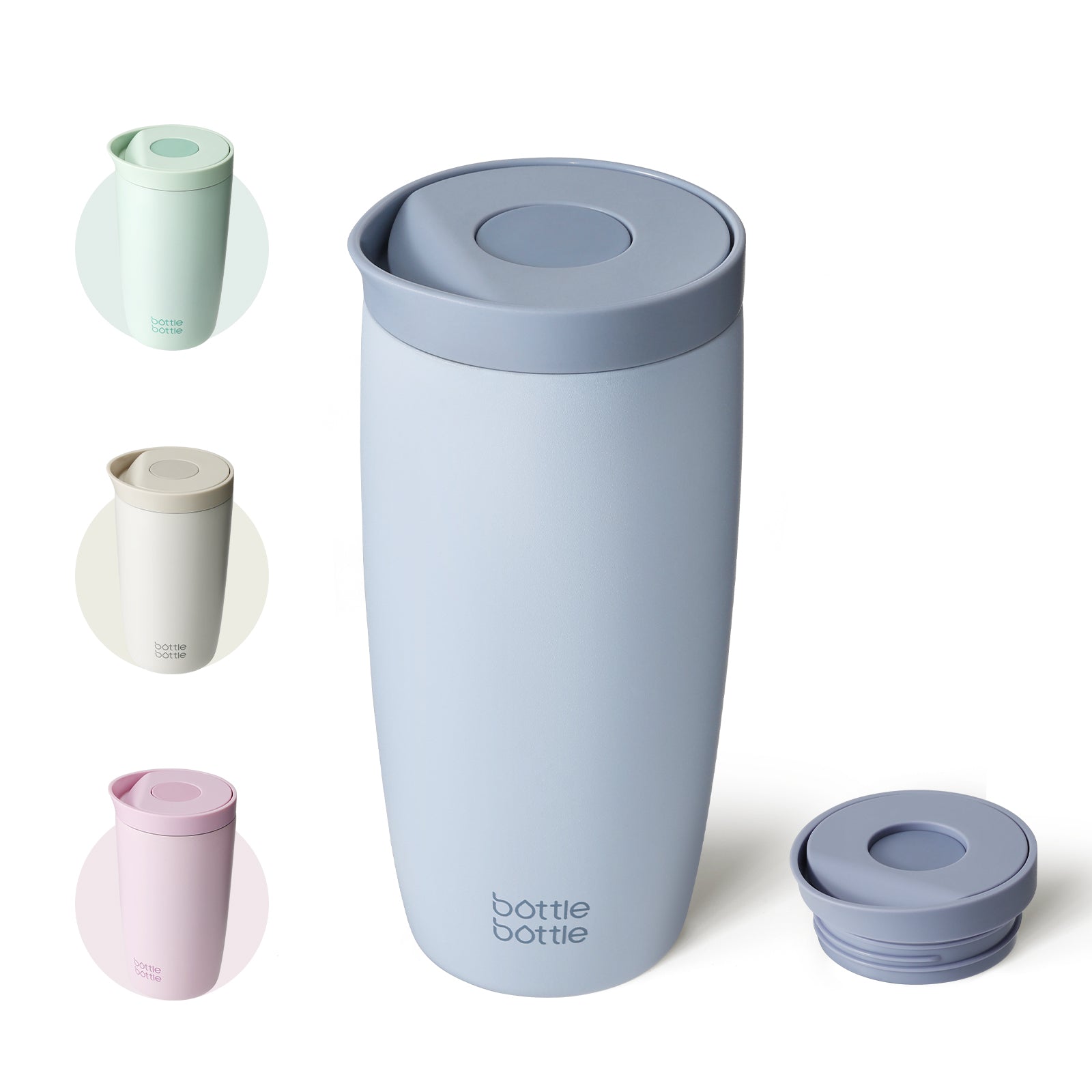 16oz Insulated Coffee Tumbler with Push Button Lid, Leakproof Stainless Steel Travel Mug, Keeps Drinks Hot & Cold for 6 Hours, for Office & On the Go