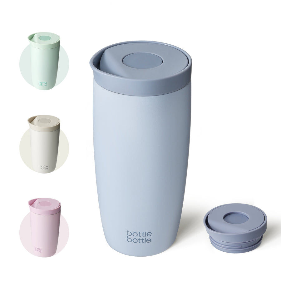 16oz Insulated Coffee Tumbler with Push Button Lid, Leakproof Stainless Steel Travel Mug, Keeps Drinks Hot & Cold for 6 Hours, for Office & On the Go
