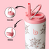 Insulated Water Bottle 24oz with Straw Lid and Handle for Sports Travel Gym Stainless Steel Water Bottles Double-Wall Vacuum Metal Leak Proof BPA-Free