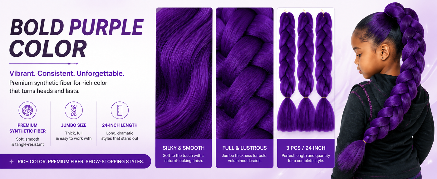 Jumbo Braiding Hair Fiber Mix Four Silky Colorful Twist Braiding Hair 3pcs Rainbow Colors Extensions Synthetic Hair Synthetic Fiber Soft Healthy，Long Jumbo Braiding Hair Extensions, Heat Resistant Synthetic Fiber purple hair extensions