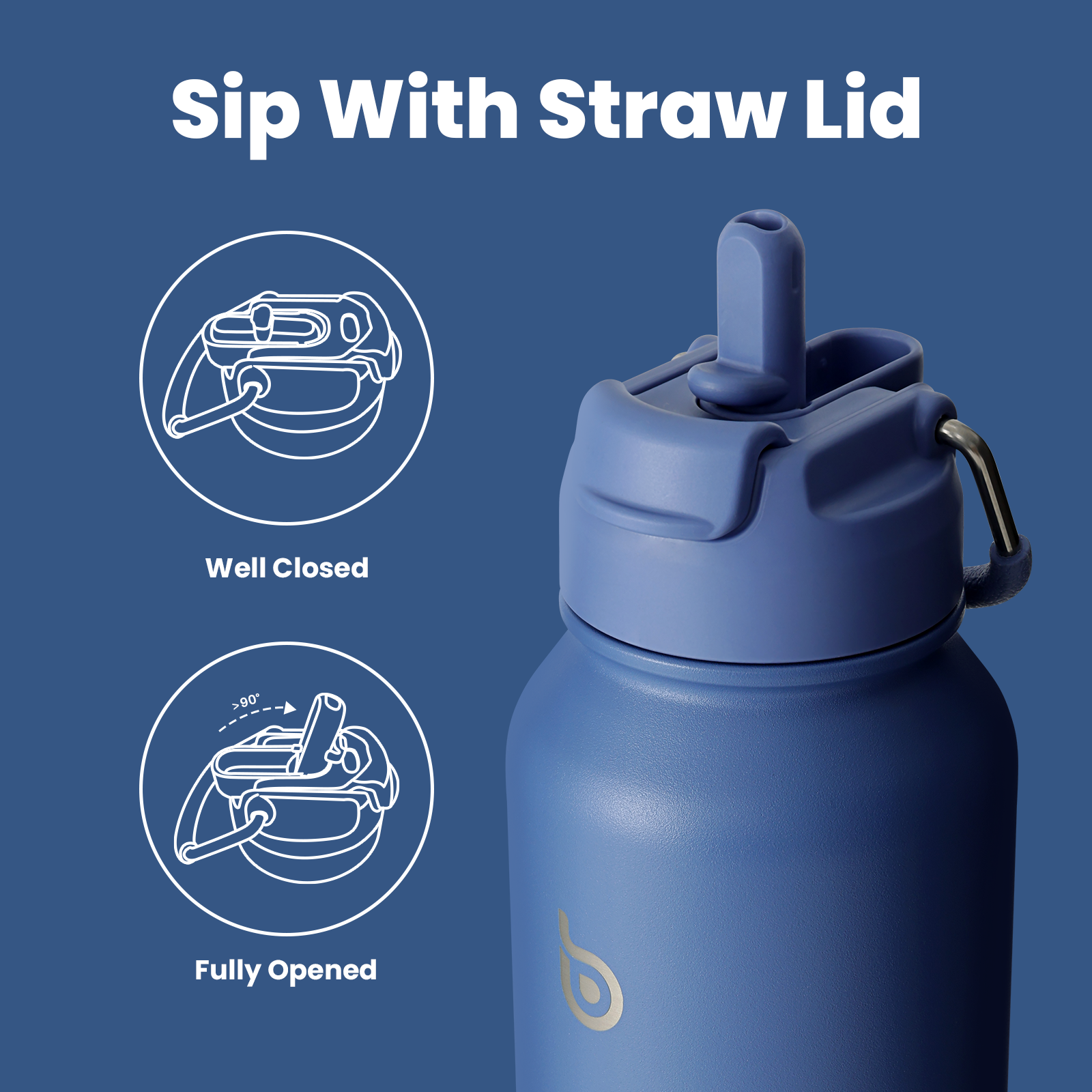 40 oz sports water bottle stainless steel insulated water bottle with straw and pills holder