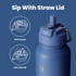 40 oz sports water bottle stainless steel insulated water bottle with straw and pills holder