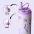 Insulated Water Bottle 24oz with Straw Lid and Handle for Sports Travel Gym Stainless Steel Water Bottles Double-Wall Vacuum Metal Leak Proof BPA-Free