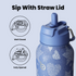 32oz Insulated Water Bottle Stainless Steel Sport Water Bottle with Straw Dual-use Lid Design for Gym with Pill Box