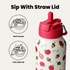 32oz Insulated Water Bottle Stainless Steel Sport Water Bottle with Straw Dual-use Lid Design for Gym with Pill Box