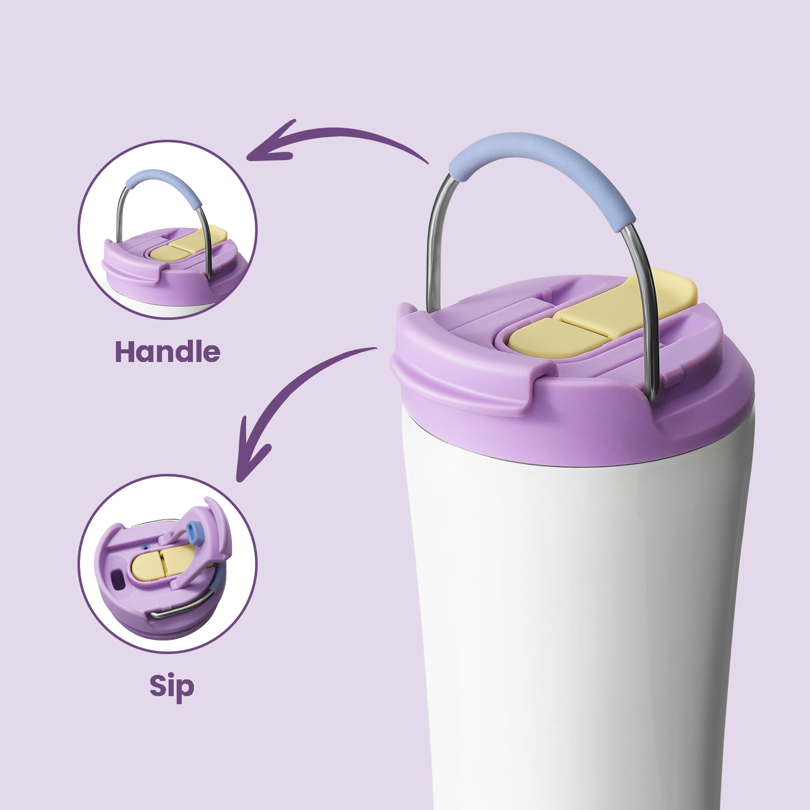 Innovative Ice-Ready Lid: Add ice cubes directly through the lid without unscrewing — no mess, no hassle. Enjoy chilled drinks faster and keep beverages at the ideal temperature for hours.