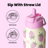 32oz Insulated Water Bottle Stainless Steel Sport Water Bottle with Straw Dual-use Lid Design for Gym with Pill Box