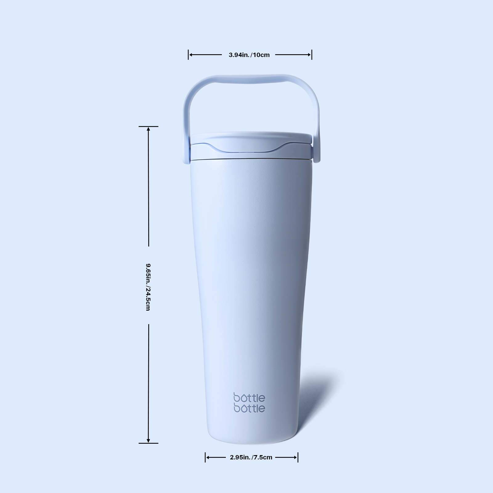 Insulated Tumbler with Handle & Straw Lid, 30oz Stainless Steel Leak-Proof Water Bottle for Hot & Cold Drinks, Add Ice Without Unscrewing, BPA-Free for Travel, Sports, Office