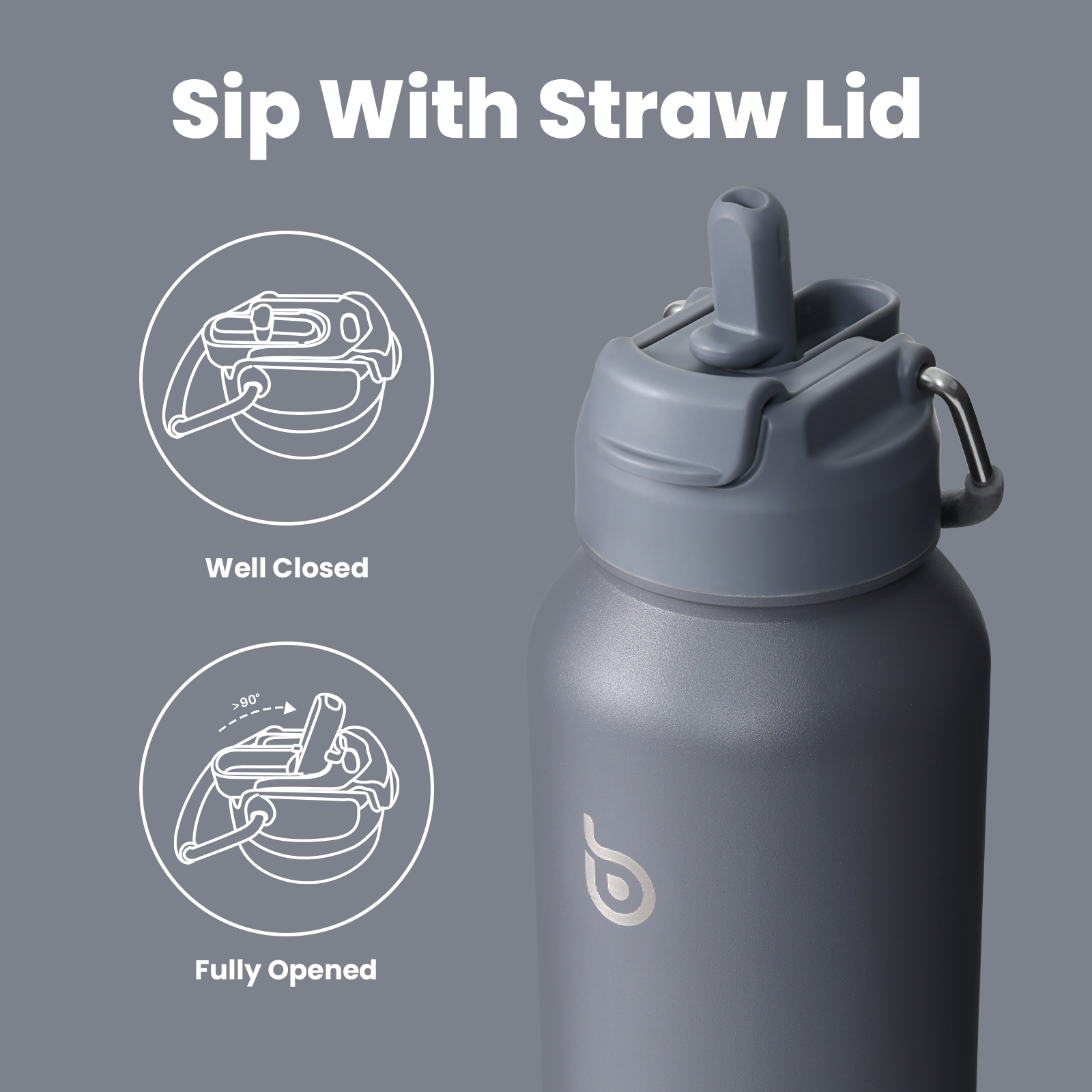 40 oz sports water bottle stainless steel insulated water bottle with straw and pills holder