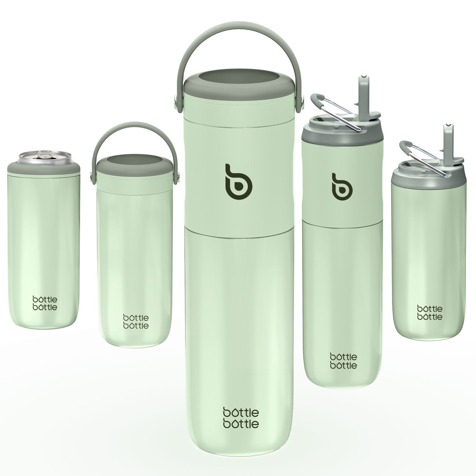 Insulated Water Bottle for Sports with Straw,2 lids,18 oz 3IN1 Water Bottles for Slim Can Coolers and Kids Tumbler, Stainless Steel Metal Bottles for Outdoor Activities