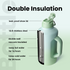 Insulated Water Bottle 64 oz with Straw and Dual-use Lid Stainless Steel Water Bottle for Men with Handle Vacuum Insulated jug for Workout Gym Soccer and Sports