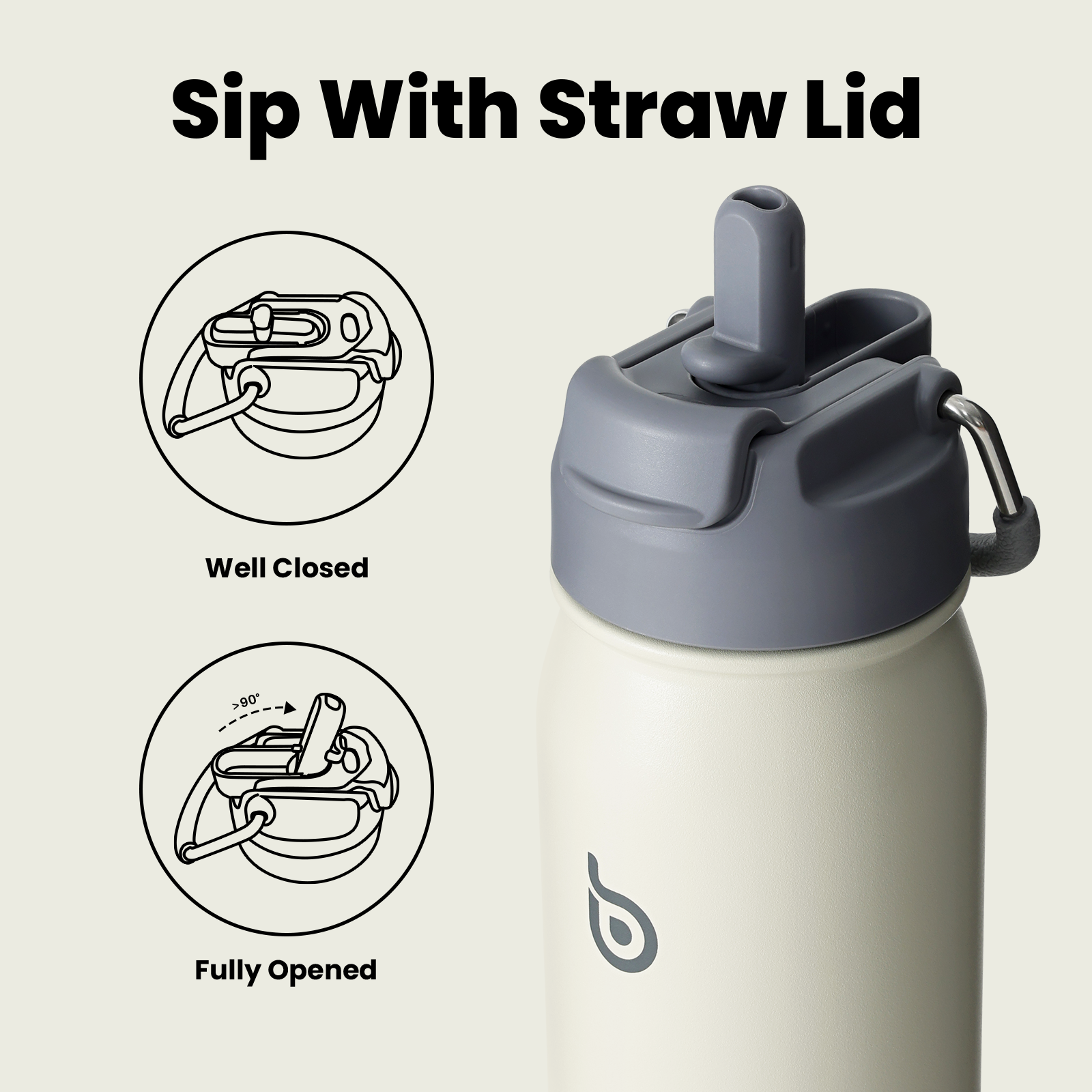 16 oz sports water bottle stainless steel insulated kids water bottle with straw and pills holder for gifts and school