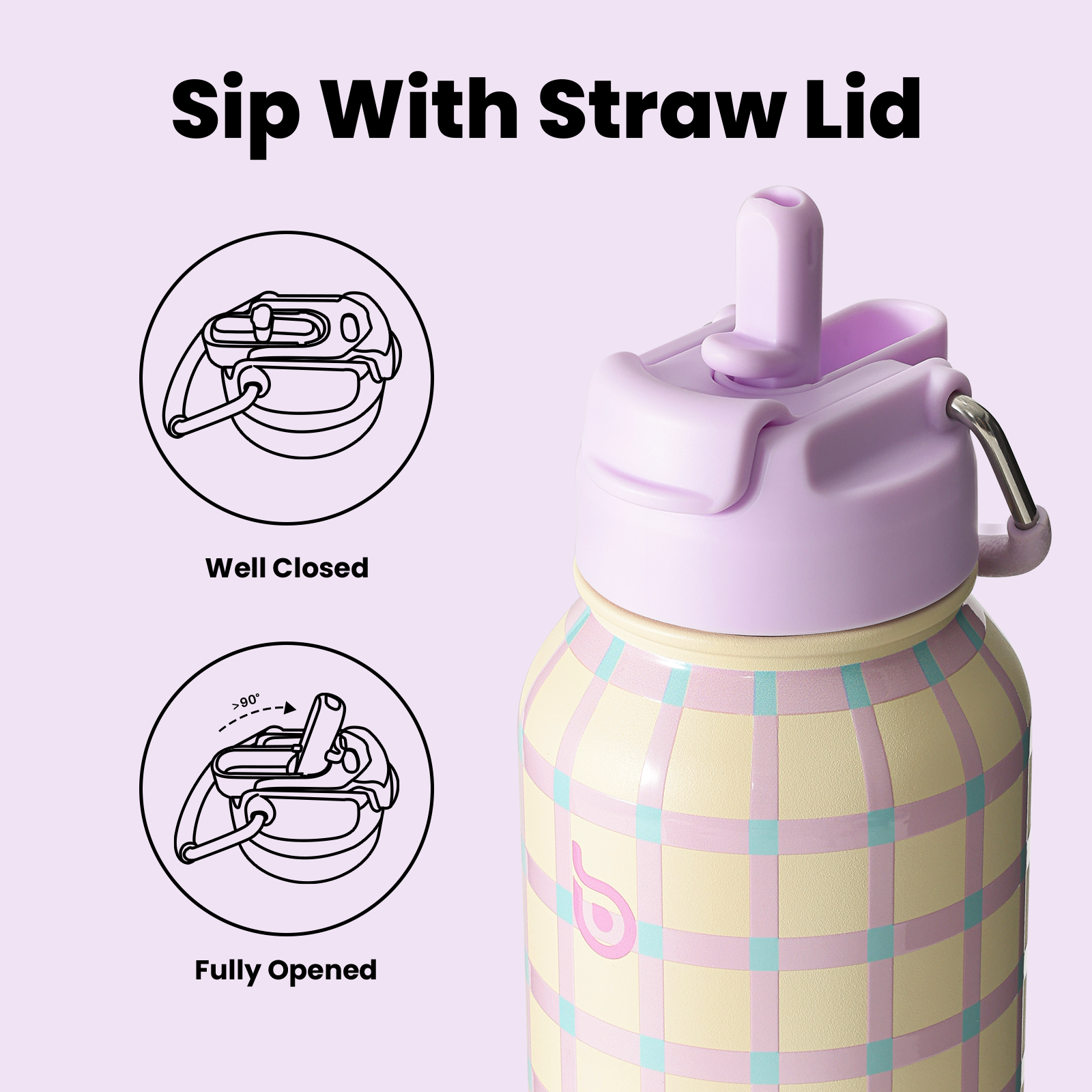32oz Insulated Water Bottle Stainless Steel Sport Water Bottle with Straw Dual-use Lid Design for Gym with Pill Box