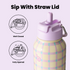 32oz Insulated Water Bottle Stainless Steel Sport Water Bottle with Straw Dual-use Lid Design for Gym with Pill Box