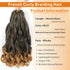 French Curly Braiding Hair 14/16 Inch 6 Packs Pre Stretched Braiding Hair EZ Braids Crochet Hair Ombre Brown Synthetic Bouncy Loose Curly Braiding Hair Extensions for Women